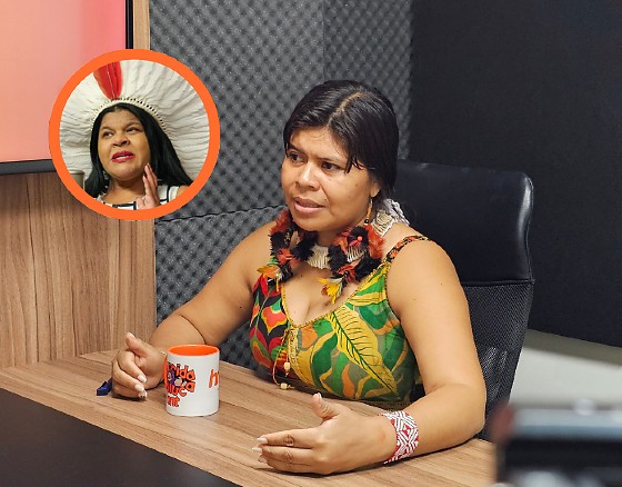 A deputada estadual Eliane Xunakalo (PT) e, em destaque, a deputada federal e ex-ministra dos Povos Indígenas, Sonia Guajajara (Psol-PL).