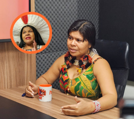 A deputada estadual Eliane Xunakalo (PT) e, em destaque, a deputada federal e ex-ministra dos Povos Indígenas, Sonia Guajajara (Psol-PL).