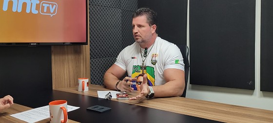 O vereador por Cuiabá, Rafael Ranalli (PL), no podcast HNT TV Entrevista. 