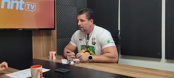 O vereador por Cuiabá, Rafael Ranalli (PL), no podcast HNT TV Entrevista. 