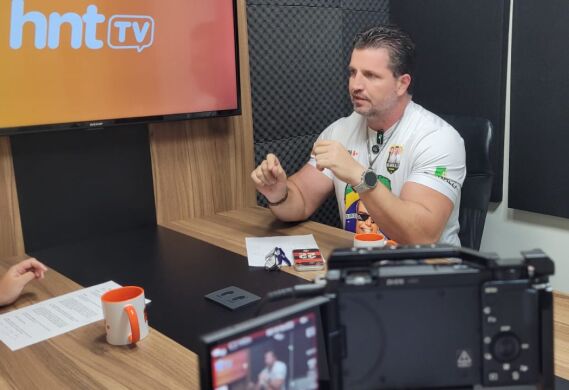 O vereador por Cuiabá, Rafael Ranalli (PL), no podcast HNT TV Entrevista. 