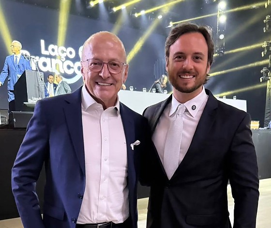 O governador Otaviano Pivetta e o vereador por Cuiabá, Daniel Monteiro, ambos do Republicanos. 