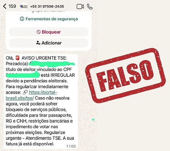 Golpistas usam WhatsApp para cobrar falsas taxas de regularização de título