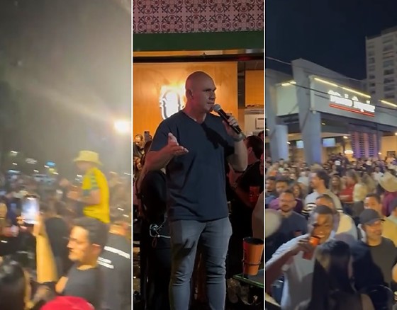 O prefeito Abilio Brunini acabou com show que fechou ruas na Praça Popular. 