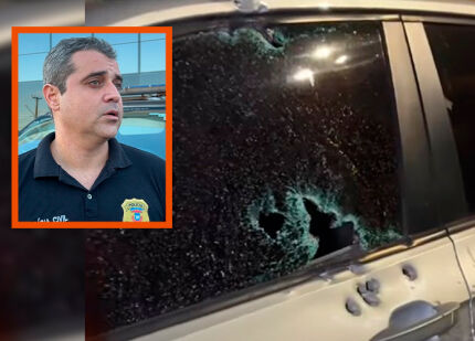 Carro baleado de Bruno França 