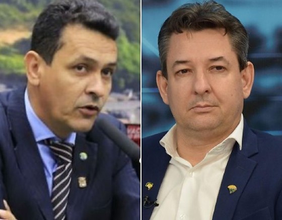 À esquerda, o vereador por Cuiabá, Kássio Coelho, e à direita o Pastor Marcos Ritela, ambos filiados ao Podemos. 