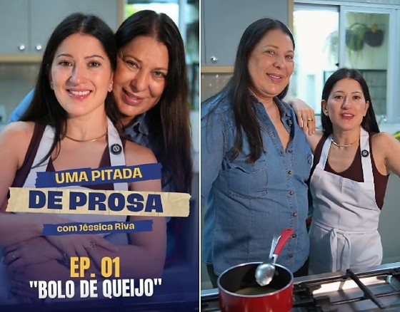 A pré-candidata a deputada federal, Jéssica Riva (MDB), com a mãe, a ex-secretária de Estado de Cultura, Janete Riva, em quadro culinário. 