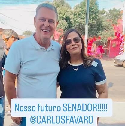 O senador Carlos Fávaro (PSD) e a sindicalista Carmem Machado. 