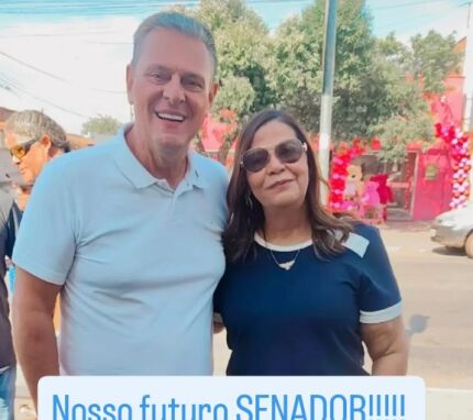 O senador Carlos Fávaro (PSD) e a sindicalista Carmem Machado. 