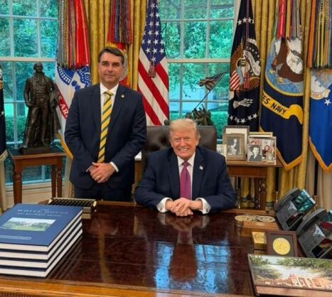 Flávio Bolsonaro e Trump