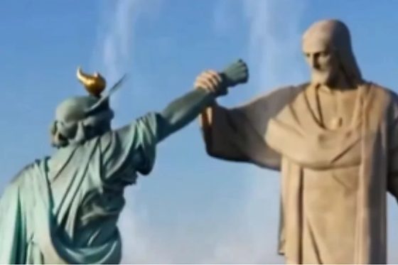 Vídeo do Irã mostra luta entre Cristo Redentor e Estátua da Liberdade