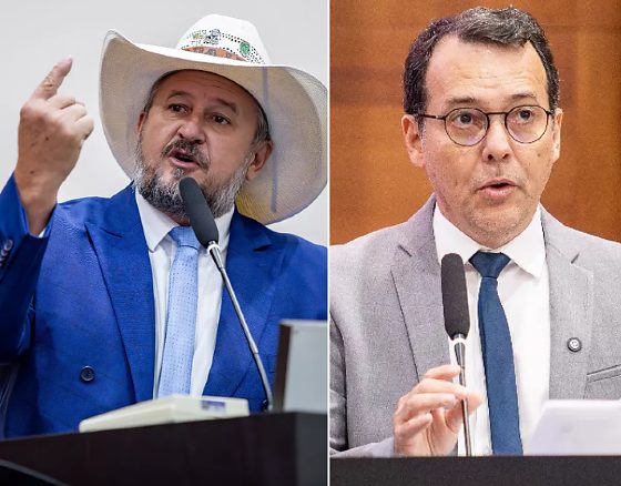 Os deputado estaduais Gilberto Cattani (PL) e Lúdio Cabral (PT).
