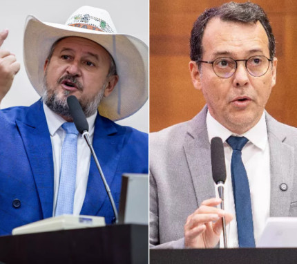 Os deputado estaduais Gilberto Cattani (PL) e Lúdio Cabral (PT). 