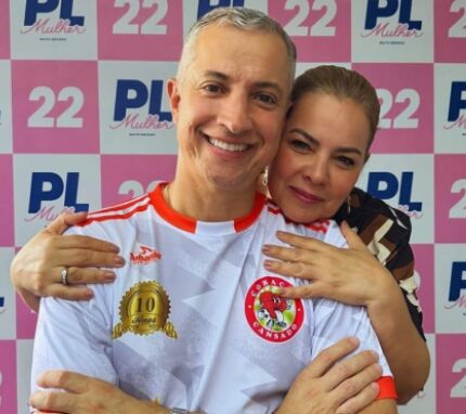 O deputado estadual Faissal Calil e a presidente da Câmara de Cuiabá, Paula Calil, ambos do PL. 