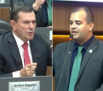 À esquerda - o vice-líder do governo na Câmara de Cuiabá, Demilson Nogueira (PP), e o vereador Ilde Taques (Podemos). 