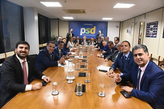 Emanuel Pinheiro (PSD), ao lado de Emanuelzinho (PSD), Antônio Brito (PSD-BA) e José Guimarães (PT-CE).