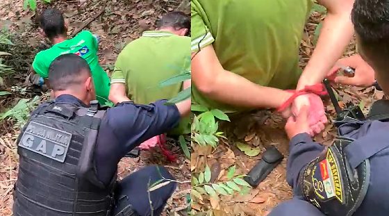 Homens regatados pela PM em Lucas