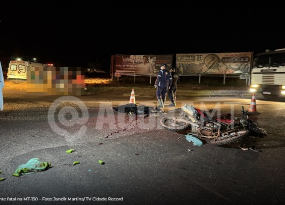 Motociclista de morre após ser atingido por carro em rotatória da MT-130