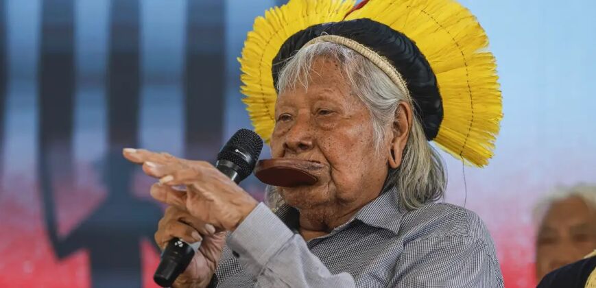 O cacique Raoni Metuktire, de 94 anos. 