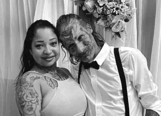 O tatuador Leandro Perboni, morto à tiros pelo CV, e sua irmã, Brenda. 