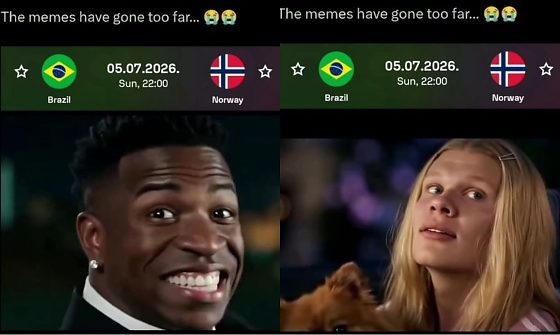 Haaland brinca com Vini Jr. sobre meme