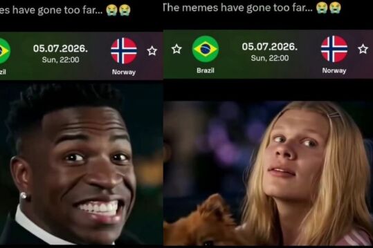Haaland brinca com Vini Jr. sobre meme