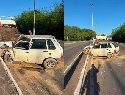 Em caminho para faculdade, casal é fechado por carreta, mas sobrevive a acidente 