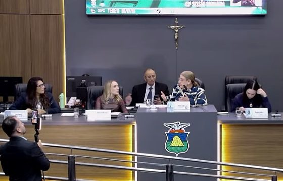 Da esquerda à direita: as vereadoras por Cuiabá, Dra. Mara e Katiuscia Mantelli, do Podemos, Paula Calil (PL) e Maysa Leão (Republicanos). 
