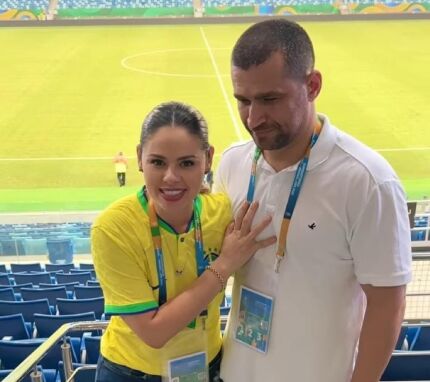 A vereadora por Cuiabá, Michelly Alencar e o esposo, ex-secretário de Esportes, Jefferson Neves, ambos do União Brasil. 