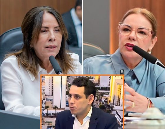 A vereadora por Cuiabá, Maria Avallone (PSDB), a presidente da Câmara, Paula Calil (PL), e em destaque o ex-secretário municipal de Trabalho, William Leite.