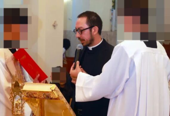 O diretor do Colégio Salesiano São Gonçalo, em Cuiabá, o padre Marcelo Fujimura.