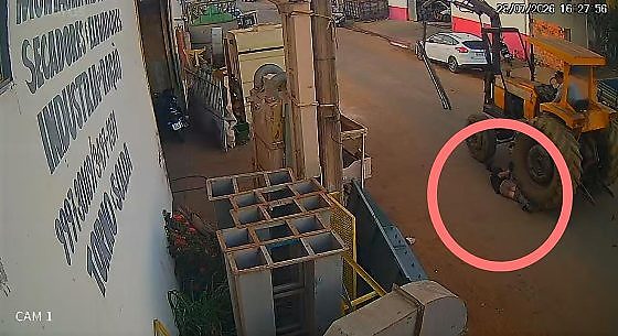 trabalhador atropelado por empilhadeira