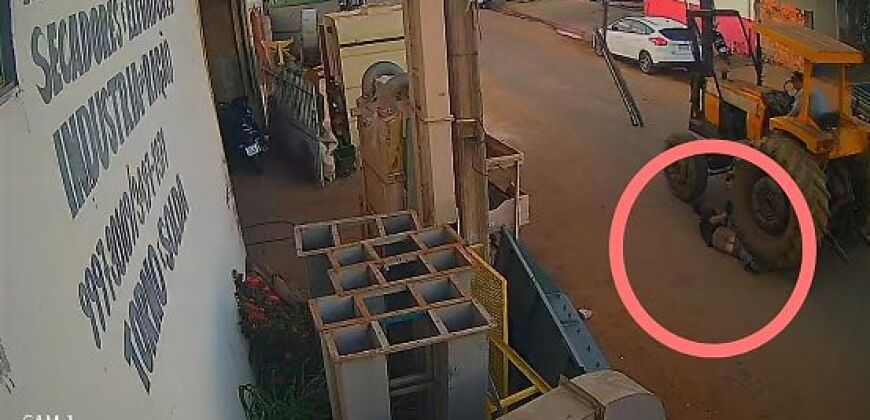trabalhador atropelado por empilhadeira 