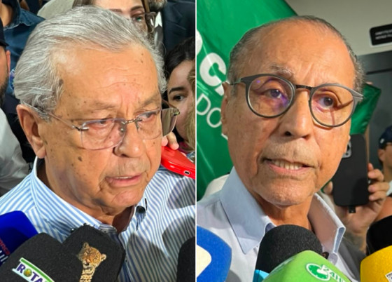 O senador Jayme Campos e o deputado estadual Júlio Campos, ambos do UB. 