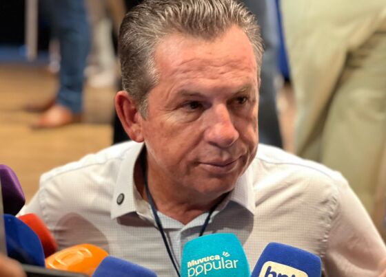 O candidato ao Senado, o ex-governador Mauro Mendes (União Brasil).