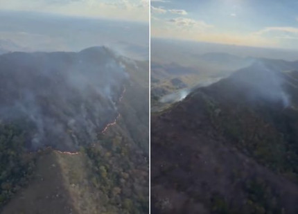 Incêndio se espalha em área de preservação em Chapada dos Guimarães