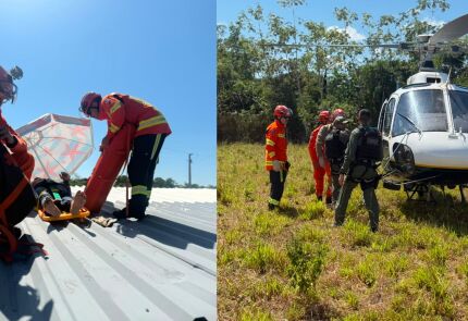 trabalhador resgatado após receber descarga elétrica
