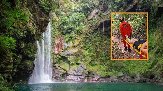 resgate de mulher na Trilha da Cachoeira Azul