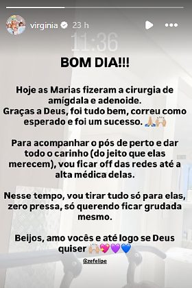 comunicado - Marias filhas de Virginia Fonseca