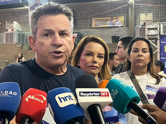 O ex-governador Mauro Mendes e a ex-primeira-dama Virginia Mendes, ambos do União Brasil.