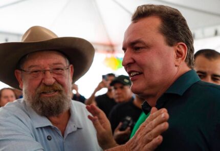 O deputado federal Nelson Barbudo e o presidente estadual do Podemos, Max Russi. 