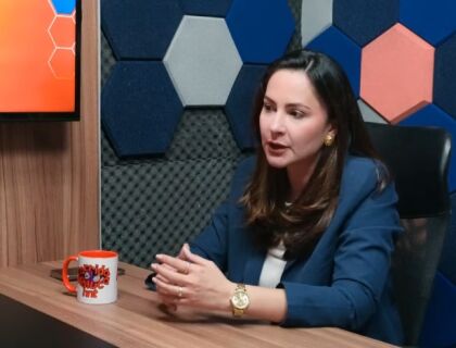 A gerente comercial da Plaenge e Vanguard em Mato Grosso, Prycilla Esser, no HNT Entrevista. 