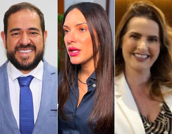 O vereador em Rondonópolis, Ibrahim Zaher, a deputada estadual Janaina Riva e a delegada Ana Cristina Silva Feldner. 