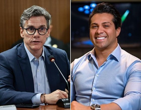 O ex-secretário de Estado de Fazenda, Rogério Gallo, e o Ceo da Ditado Produções, Elson Ramos. 