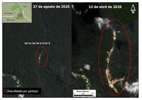 Garimpo ilegal cresce até 660% em áreas protegidas na bacia do Rio Juruena em MT