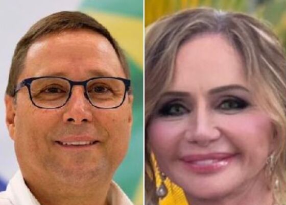 O secretário-chefe da Casa Civil, Mauro Carvalho; Laura Paulino Garcia, mãe do deputado federal Fabio Garcia (União Brasil); e o vice-prefeito de Lucas do Rio Verde, Joci Piccini (União Brasil). 