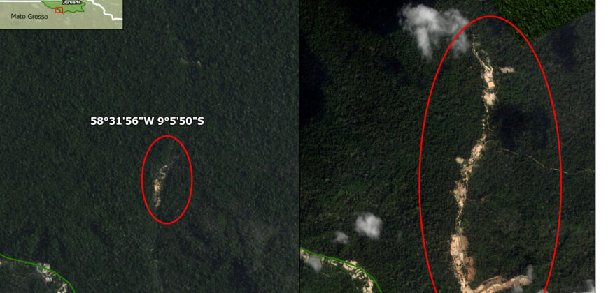 Garimpo ilegal cresce até 660% em áreas protegidas na bacia do Rio Juruena em MT
