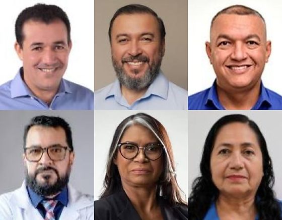 Carlos Menegatti, Roberto Bezerra, Clébio Motorista, Enfermeiro Dejamir Soares, Prof.ª Jacy Proença eElinei Maciel - da esquerda à direita.