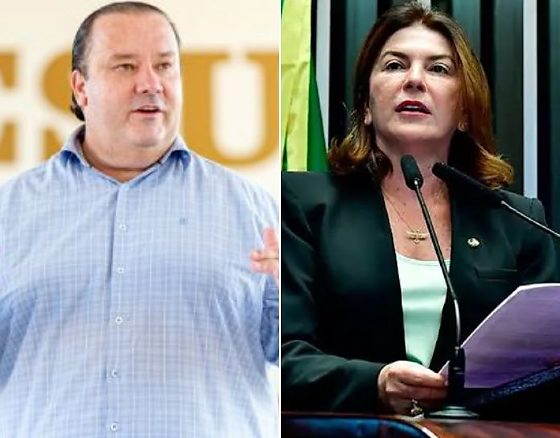 Reinaldo Morais, o 'Rei do Porco', e a suplente no Senado, Rosana Martinelli (MDB).