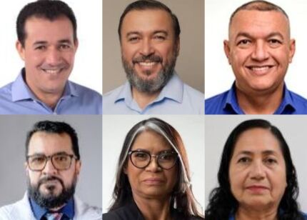Carlos Menegatti, Roberto Bezerra, Clébio Motorista, Enfermeiro Dejamir Soares, Prof.ª Jacy Proença eElinei Maciel - da esquerda à direita.